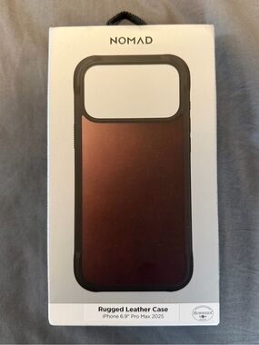 NWT NOMAD iPhone 17 Pro Max Rugged Leather Case + Free Screen Protector
